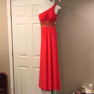 Coral maxi formal dress